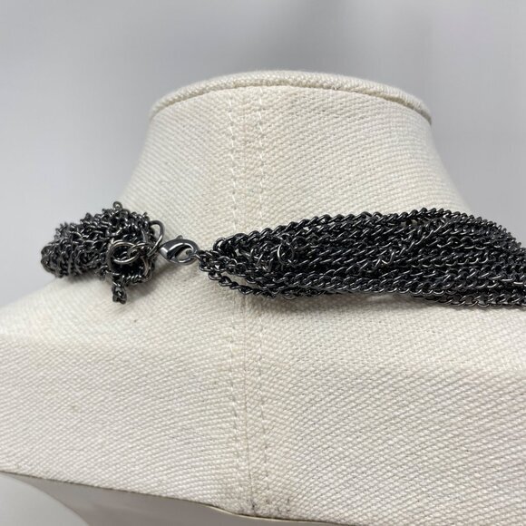 Multi-Strand Twisted Beads‎ Necklace Chunky Statement Dark Goth Whimsigoth Black - Picture 6 of 7